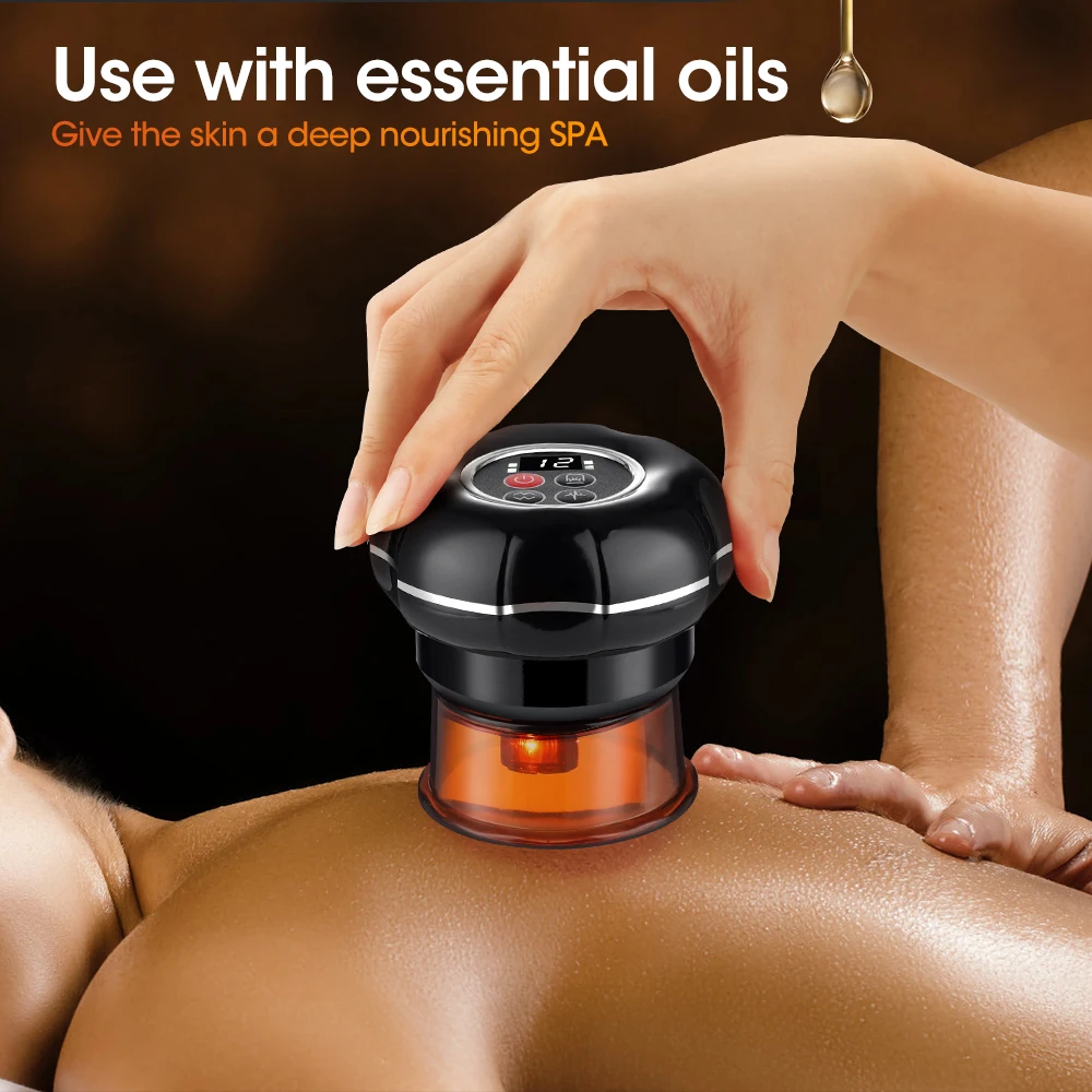 

Electric Cupping Massager Vacuum Suction Cup Anti-Cellulite Treatment Massager Muscle Stimulator Gua Sha Acupressure Fat Burner
