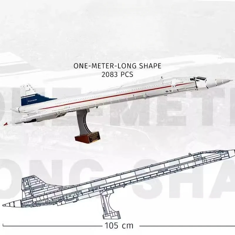 Новинка 2023 набор для строительства нового аэробуса Конкорда 10318 первая в мире