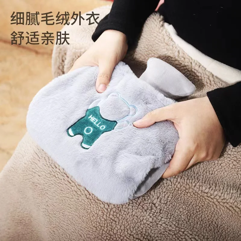 

PVC plush double meddle water injection hot water bag filling thickening wash hot water bag warm belly warm hand treasure