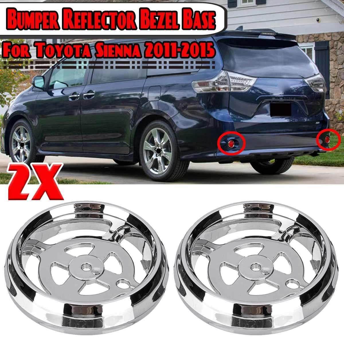 

A Pair Car Rear Bumper Reflector Bezel Base Cover Cap For Toyota For Sienna 2011-2015 Rear Bumper Reflector Lamp Base 5275208010