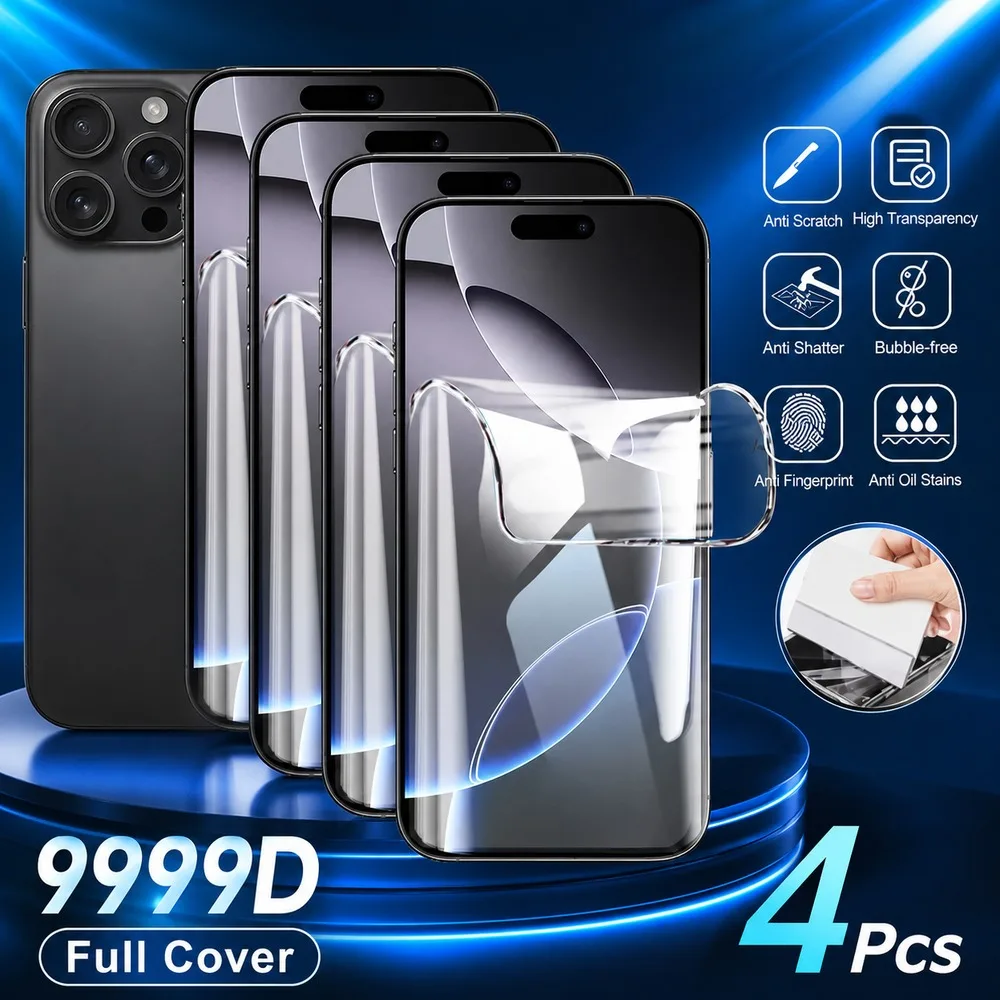 Фото 4 шт. гидрогелевой пленки для Realme GT Master, GT3, GT5, GT6, GT6T. Мягкая защитная пленка для экрана Realme GT7, GT7T, GT7 Pro, GT8, GT8 Pro HD. №1