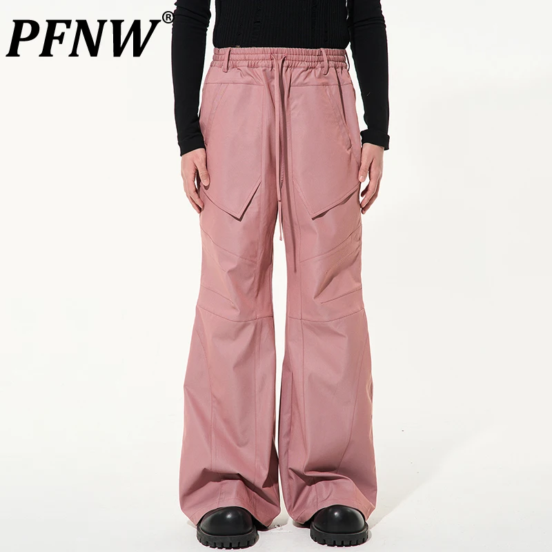 PFNW Spring Auutmn New Men's Three-dimensional Cut Waist Adjustable Silhouette Overalls Casual Fashion Straight Pants 28A1030
