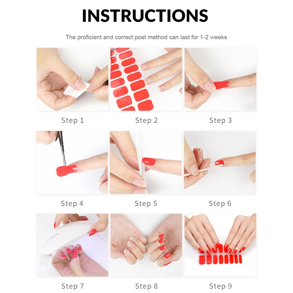 20 советов/аркуш рождественские полуотвержденные гелевые обертывания для ногтей