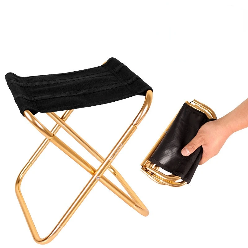 

UltraLight Outdoor Foldable Chair for Fishing Beach Portable Picnic Camping Equipment Aviation Aluminum Alloy Mini Folding Stool