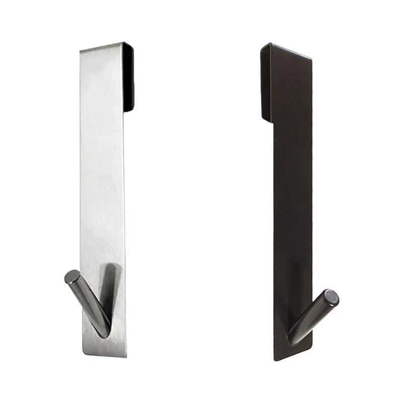 

Bathroom accessories glass door back hook hole free back hanging single hook portable removable metal hanger multi-color