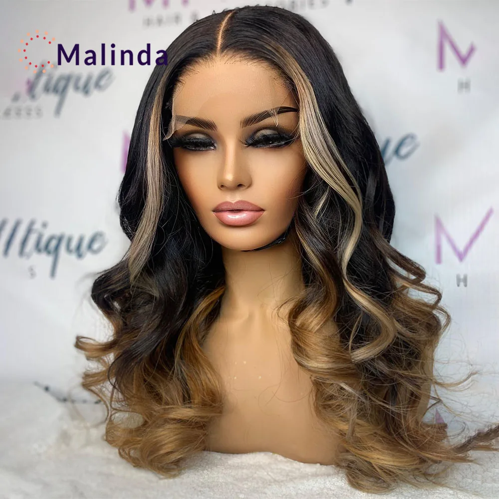 

Highlight 4x4 Lace Closure Wig Honey Brown 180 Density 1b/30 Colored 13x4 Body Wave Lace Frontal Wig For Women