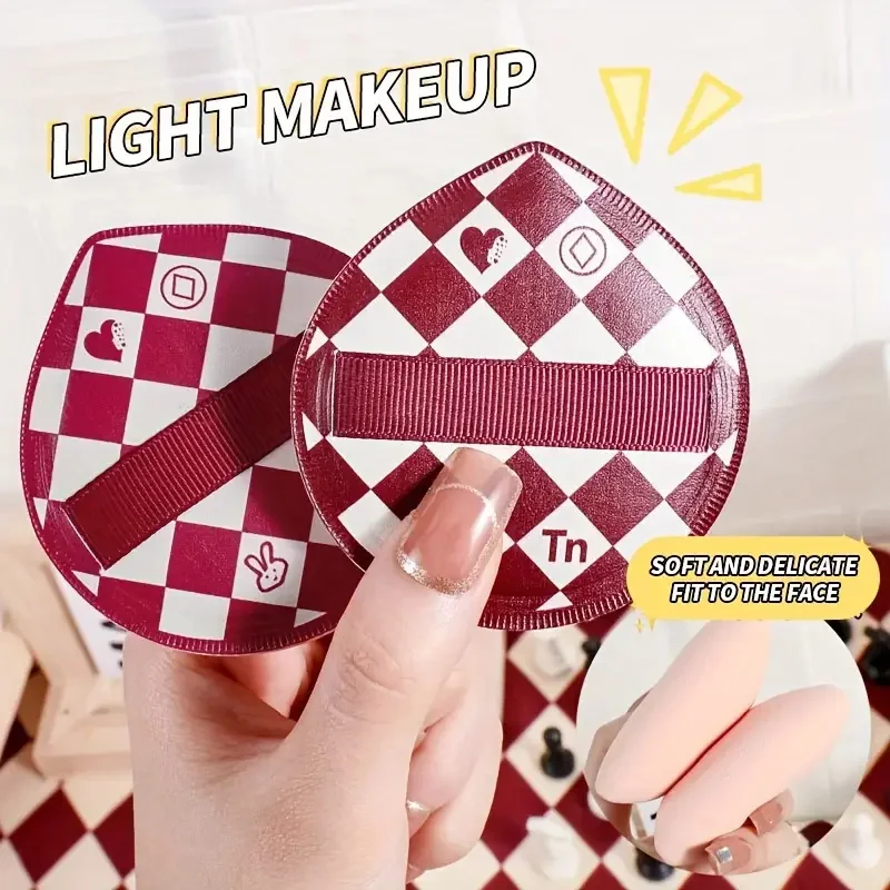 3 шт. набор косметических пуфов большого размера XL клетчатый принт консилер губка