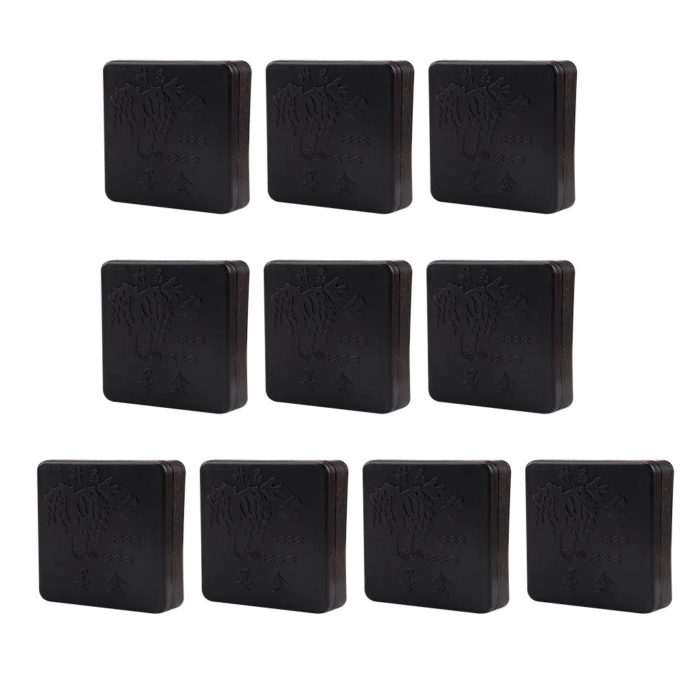 

10 Pcs Inkstone Traditional Writing Accessory Japanese Accessories Square Sumi Painting Inkslab Calligraphy Tool Lid Fine