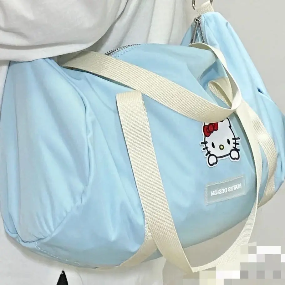 Sanrio Hello Kitty Bag Casual Sports Style Lightweight Fitness Bag Nylon Shoulder Bag Large-Capacity Crossbody  Female Yoga Bag