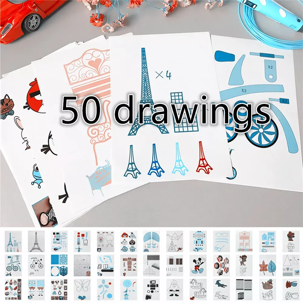 

3d pen 3d drawing paper doodle board template copyboard pattern 50 reference drawings transparent drawing board