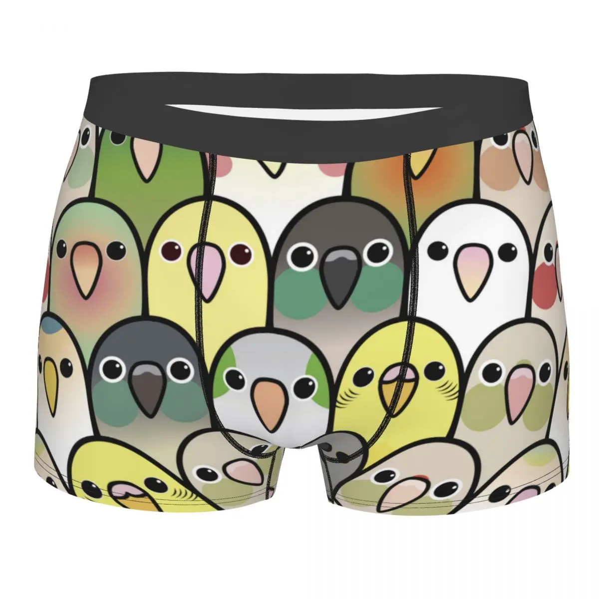 

Men Boxer Briefs Shorts Panties Budgie Soft Underwear Cute Parrots Faces Homme Humor S-XXL Underpants