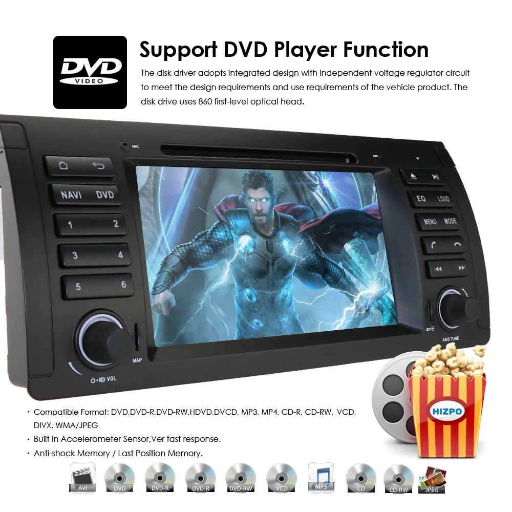 Автомобильный DVD мультимедийный плеер 2Din 7 дюймов головное устройство для BMW E53 E39