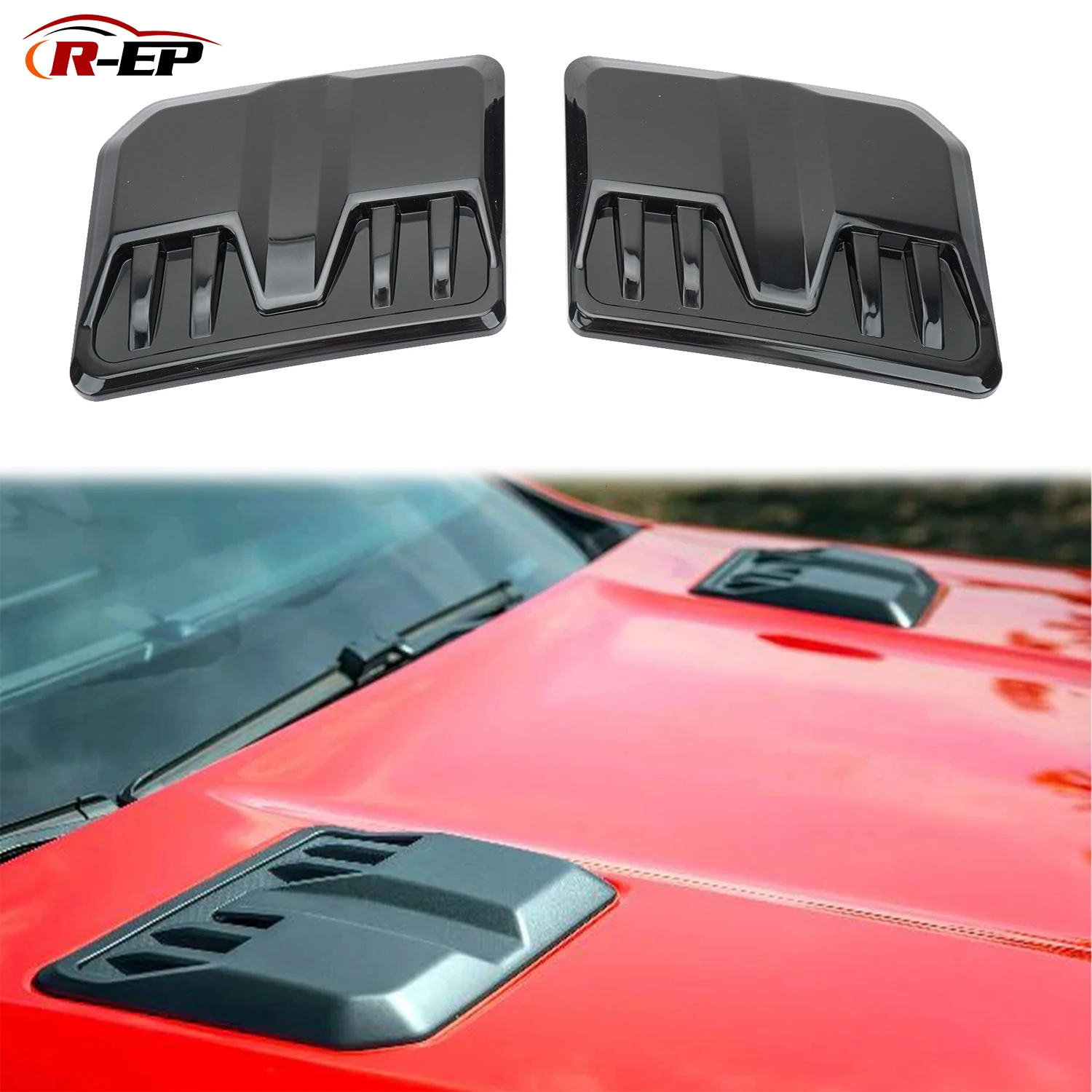 

2 шт., накладка на решетку воздухозаборника для Ford Ranger Raptor Everest 2022-2024, внешняя крышка вентиляционного отверстия на капоте автомобиля, декоративная крышка