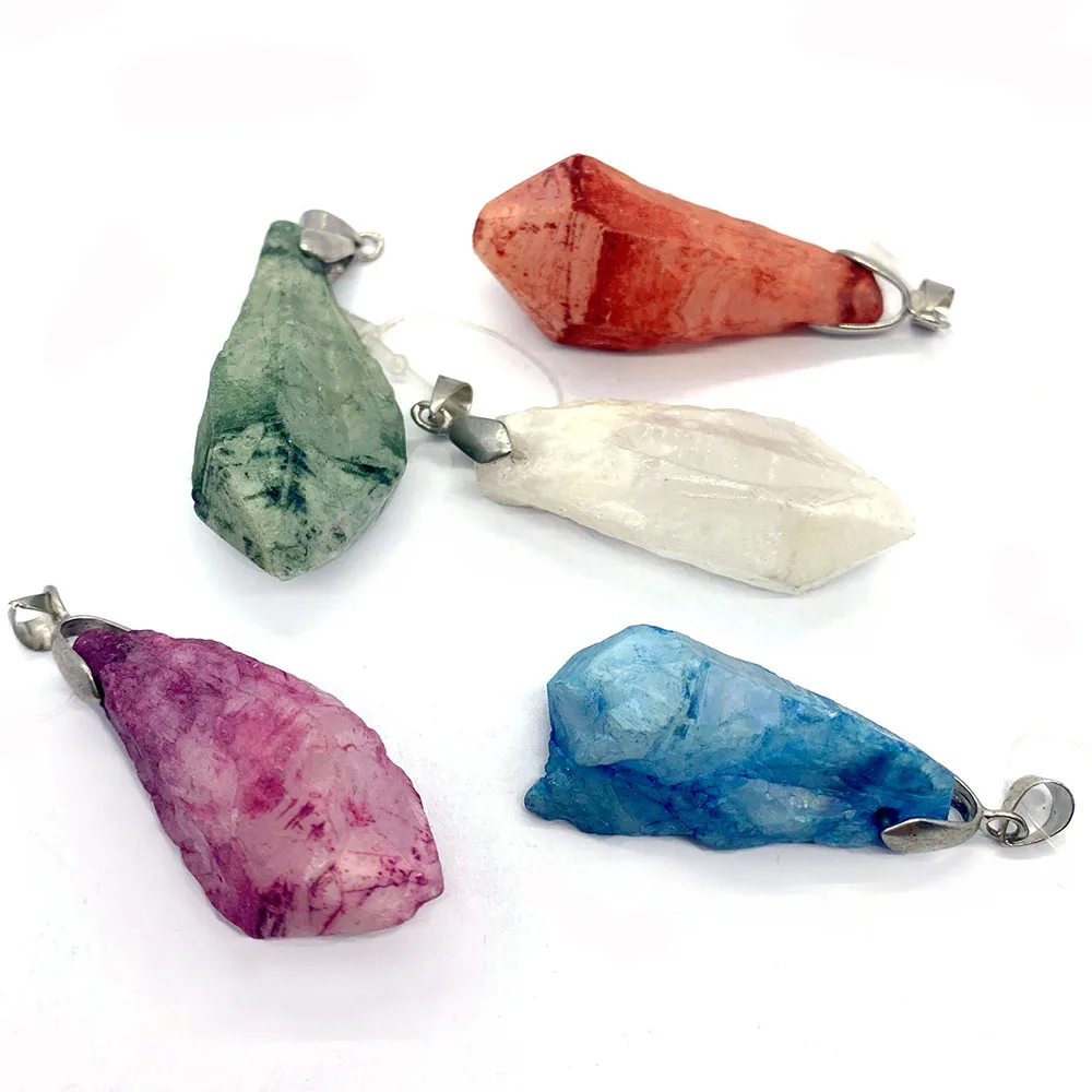 

Natural Stone Crystal Pendant Irregular Quartz Pendants Charms for DIY Necklace Earrings Jewelry Making Supplies Accessories