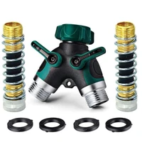 34 2 way hose splitter 2 way garden hose connector with 2 pcs garden hose coiled spring protectors and 4 washers