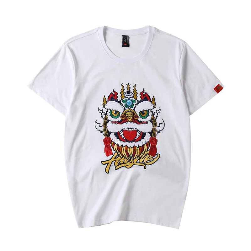 

Новинка весна-лето в китайском стиле парный Топ Xingshi вышитая хлопковая свободная футболка с коротким рукавом