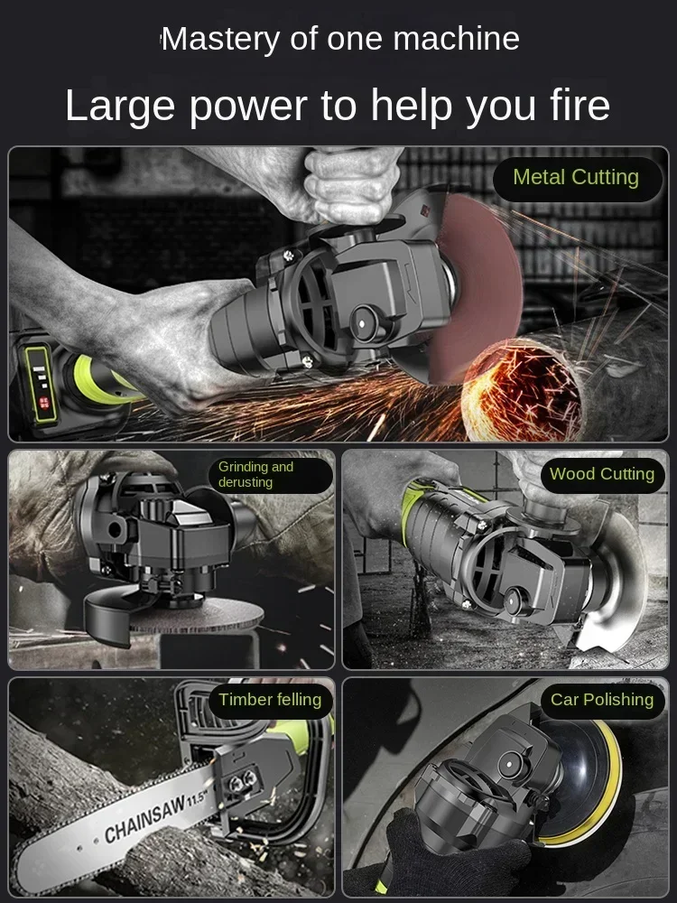 Высокомощная литиевая аккумуляторная бесщеточная угловая шлифовальная машина с