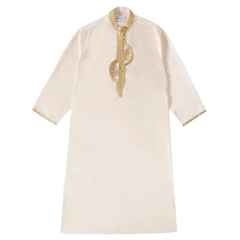 Мужское мусульманское платье Dishdasha с длинными рукавами Daffah Thobe Jubba Saudi Arab Thoub Kaftan