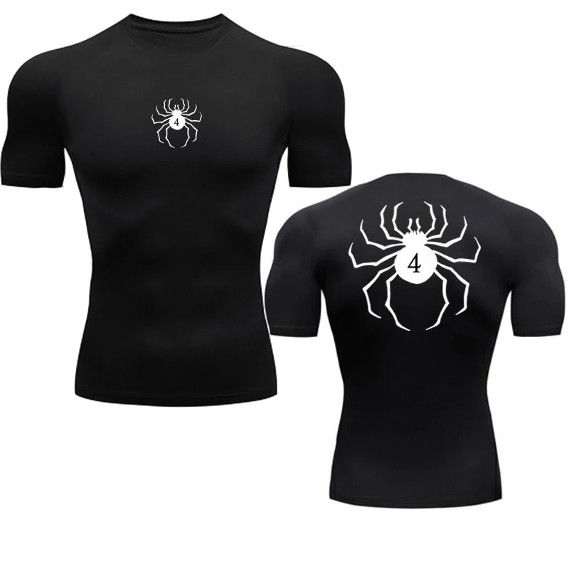 

Anime Hunter X Hunter Compression Tshirt Quick Dry Running Gym Fitness Tight Sportswear Summer Breathable Spider Short Sleeve