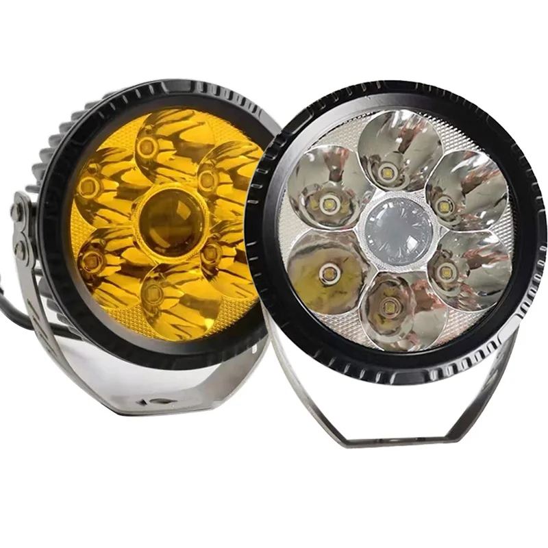 Новейшие точечные светильники, лампа для автомобиля, 5 дюймов, фара, белая Янтарная лампа, круглая под, роскошная модификация, внедорожник 4WD, 12 В, 24 В