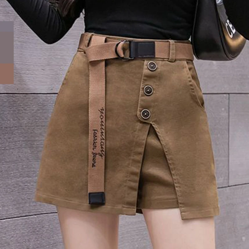 Women's new  Spring  Autumn 2022 Fashion Elastic High waist Shorts Women's  Slim South Korean  Pant Skirt