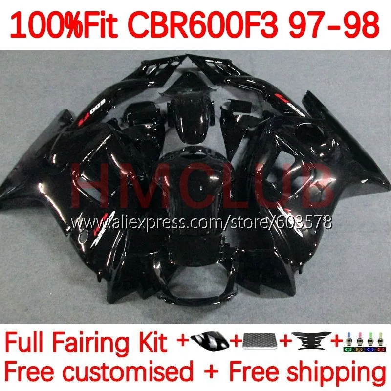 

Корпус инжектора для HONDA CBR600F3 CBR 600F3 600 CC FS F3 CBR600 F3 1997 1998 CBR600FS 97 98 Обтекатель + бак 142No.0 Repsol Orange