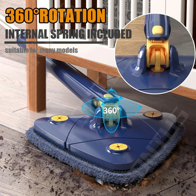 

360° Rotatable Mop Adjustable Triangular Cleaning Mop Dry Wet Type Microfiber Tile Floors Cleanings Tools Mops Floor Cleaning