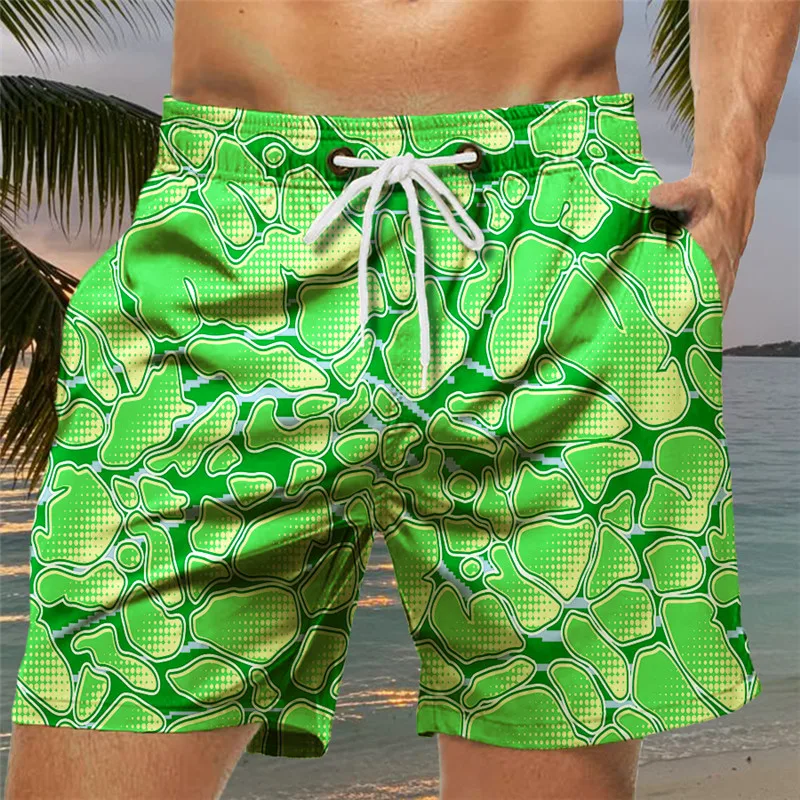

2023 men's summer shorts, beach and seaside personalized prints, retro trend, quick drying, casual and lazy vacation, summer and