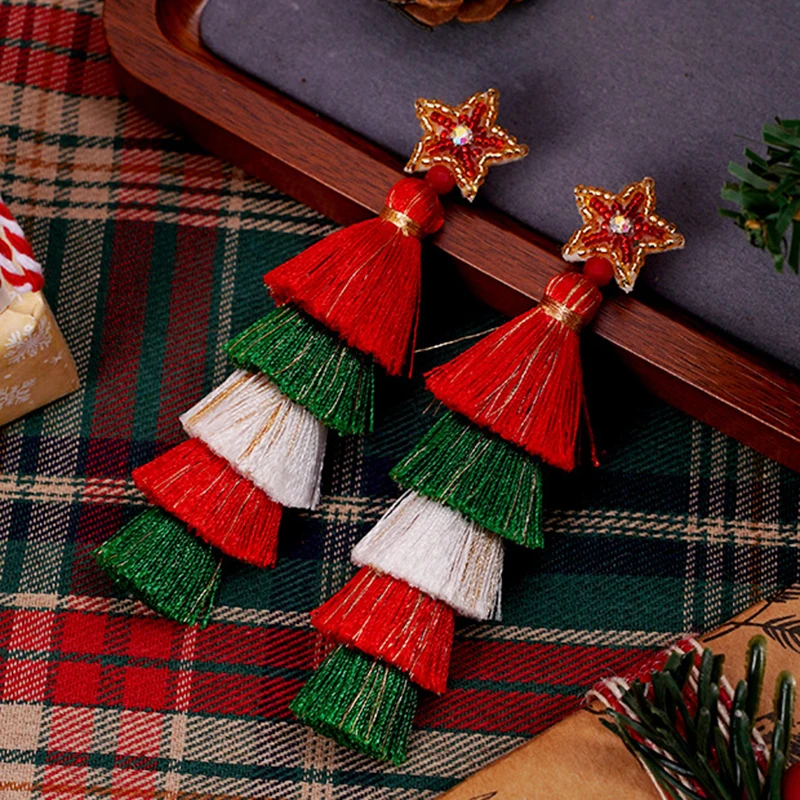 Vedawas Boho Стиль Рождественские Серьги-каффы Ручной Работы Из Бисера Элегантные