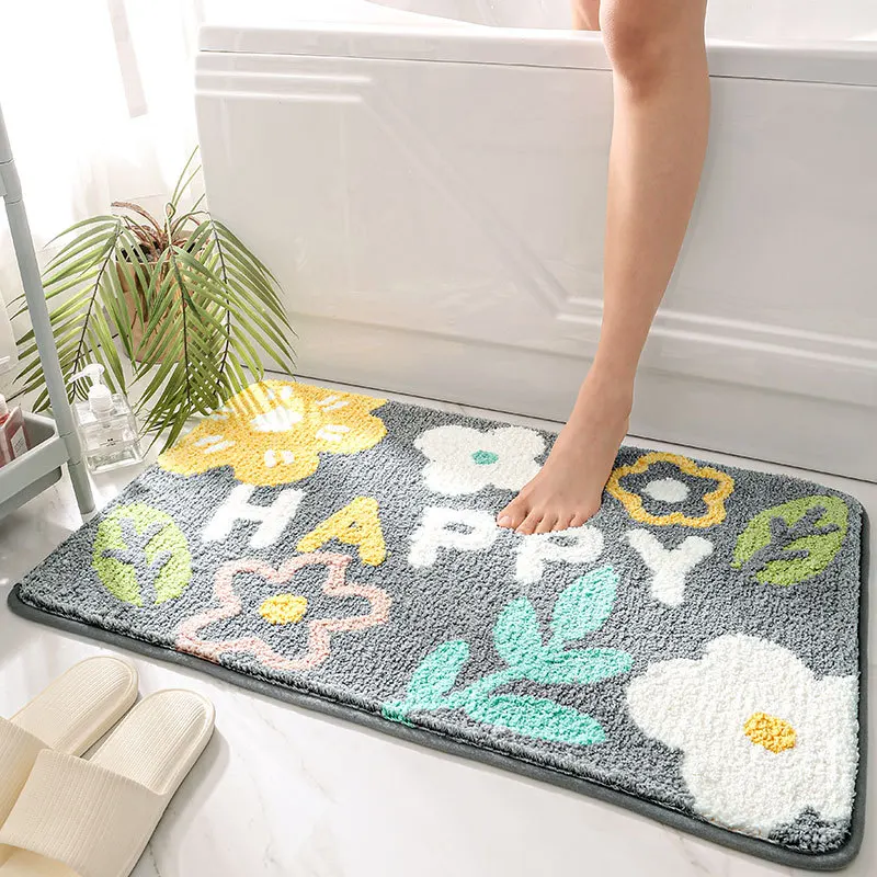 

Bathroom Door Absorbent Carpet Bathroom Non Slip Mat Toilet Mat Carpet Household Imitation Cashmere Non Slip Absorbent Carpet