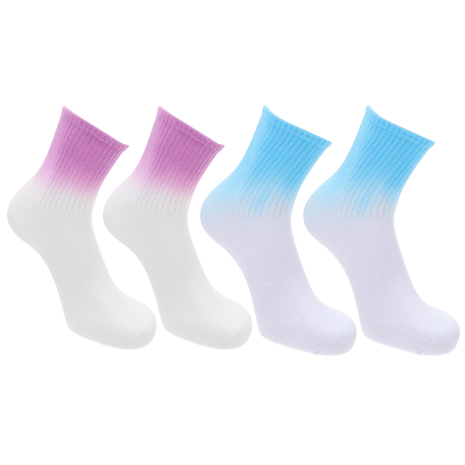 

2 Pairs Dyed Socks Middle Tubes Breathable Student Tubes Socks Cotton Sock