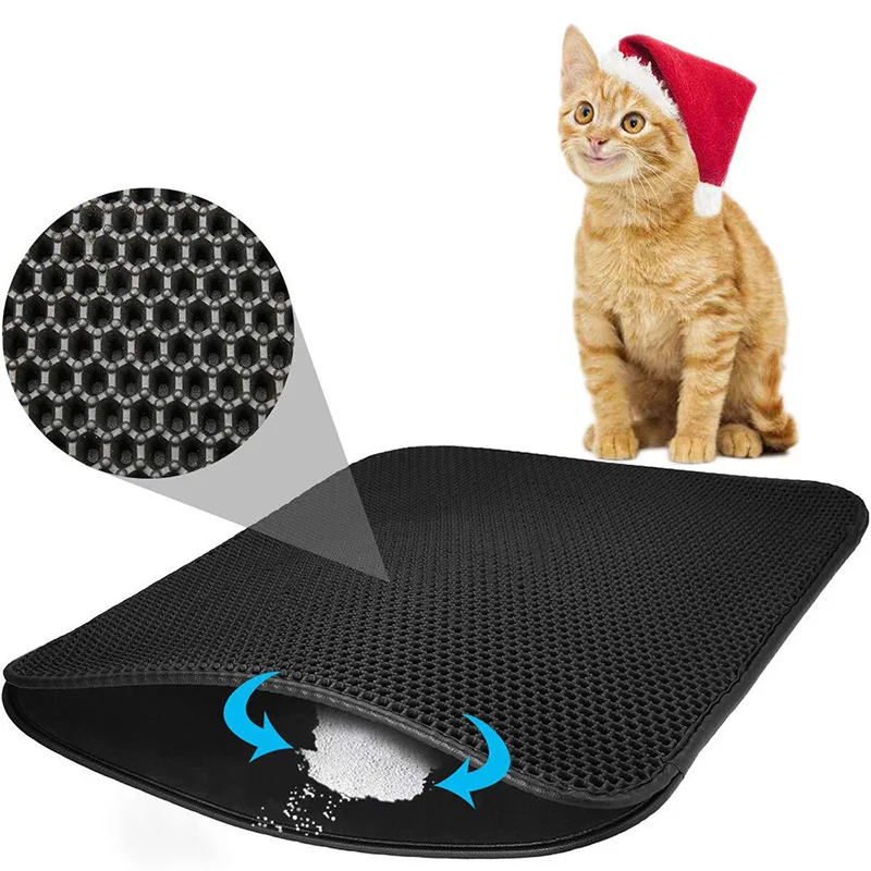 

Double Layer Cat Mat Bed Pads Pet Product Bed Trapping Pet Litter Box Mat House Clean Mat For Cats Waterproof Pet Cat Litter Mat