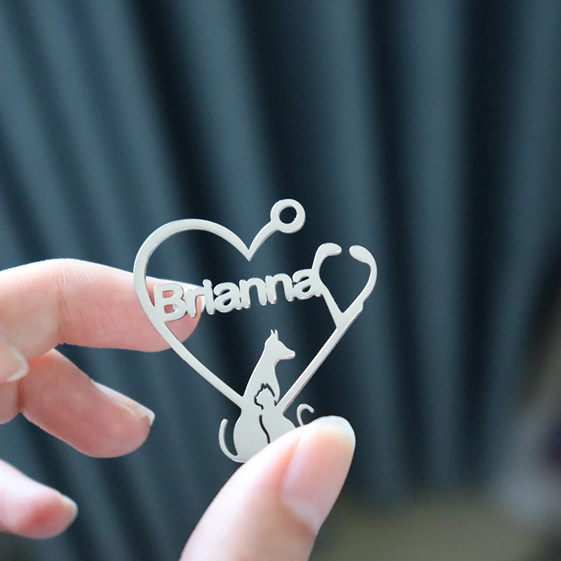 Брошь с именем на заказ логотипом собаки кошки питомца доктор булавка ювелирные