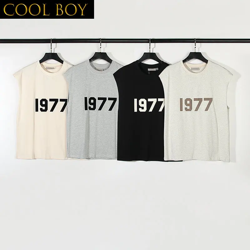 

Жилет E BOY LEE FOG Essentials, летний топ без рукавов с цифровым принтом, спортивный свитер без рукавов для мужчин и женщин, простое базовое V-образное изделие, 1977