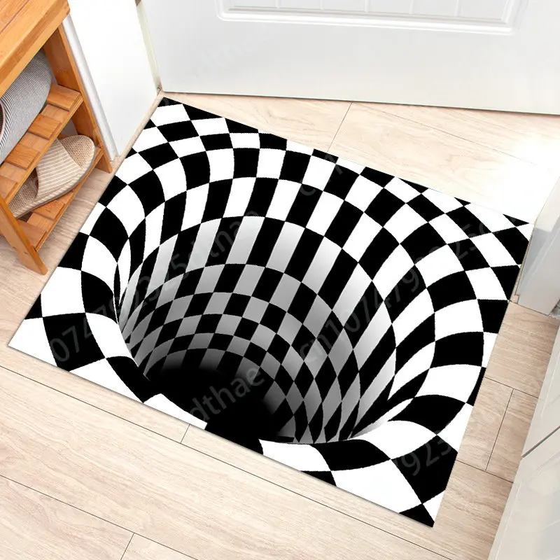 

3D Vortex Illusion Bath Mat Non-slip Bathroom Rugs For Living Room Shower Carpet Entrance Doormat Floor Mats Toilet Foot Pad