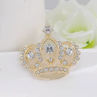 female crown brooch simulated crystal white k engagement wedding brooch for women