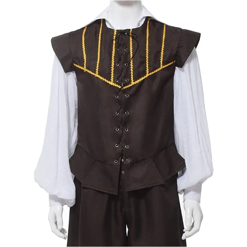 

Мужской костюм для косплея в средневековом стиле, жилет с винтажными королями эпохи Возрождения, брюки, костюм женской одежды