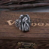 nordic viking retro odin huginn and munin stainless steel ring mens fashion creative temperament hip hop jewelry wholesale