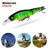 92mm 75g treble hook fishing tackle hard abs 2 segment double hooks artificial bait fishing lure jointed minnow