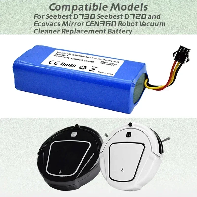 14 4 V 3500mAh Ni-MH аккумулятор для Seebest D730 D720 Ecovacs Mirror CEN360 Запчасти робота-пылесоса