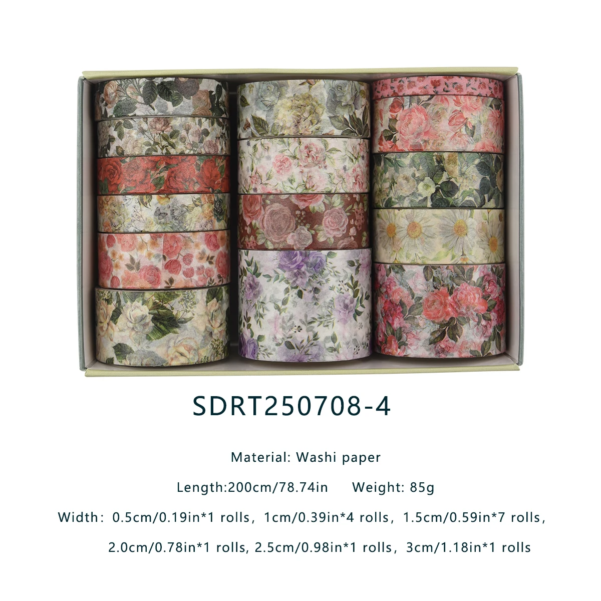 

Набор Из 15 Рулонов Винтажной Цветочной Декоративной Ленты Васи, Цветная Маскирующая Лента Для Творчества, Для Журналов