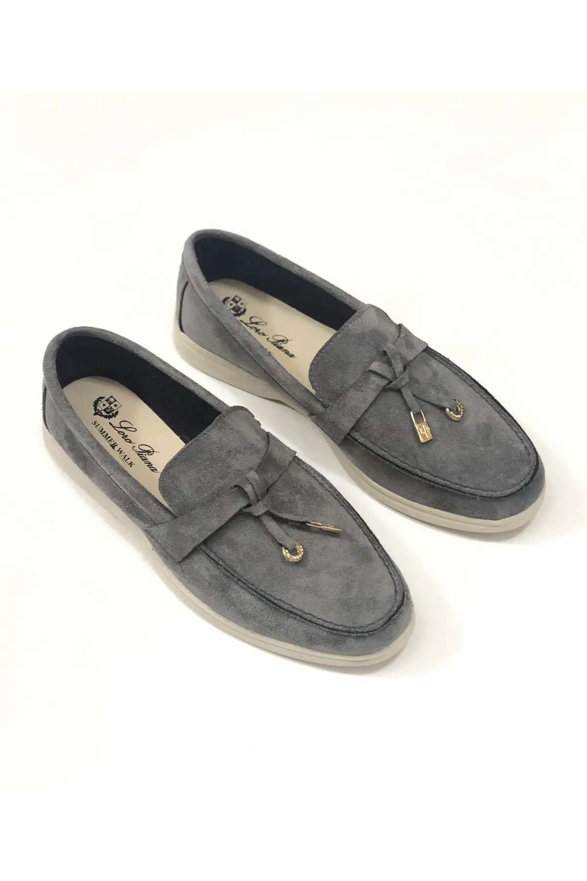 

Women Flats Shoes Lightweight Comfortable Sole Gray Suede Fashion Flats For Ladies Casual Summer Footwear
