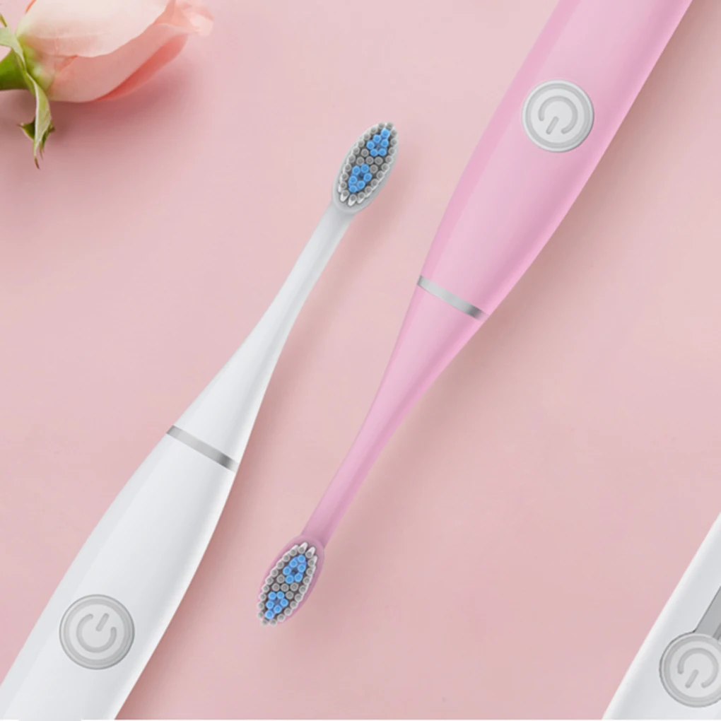 

Sonic Battery Electric Toothbrush Adults Sonic Waterproof Whitening Teeth Oral Hygiene Brush Replacement Heads Set