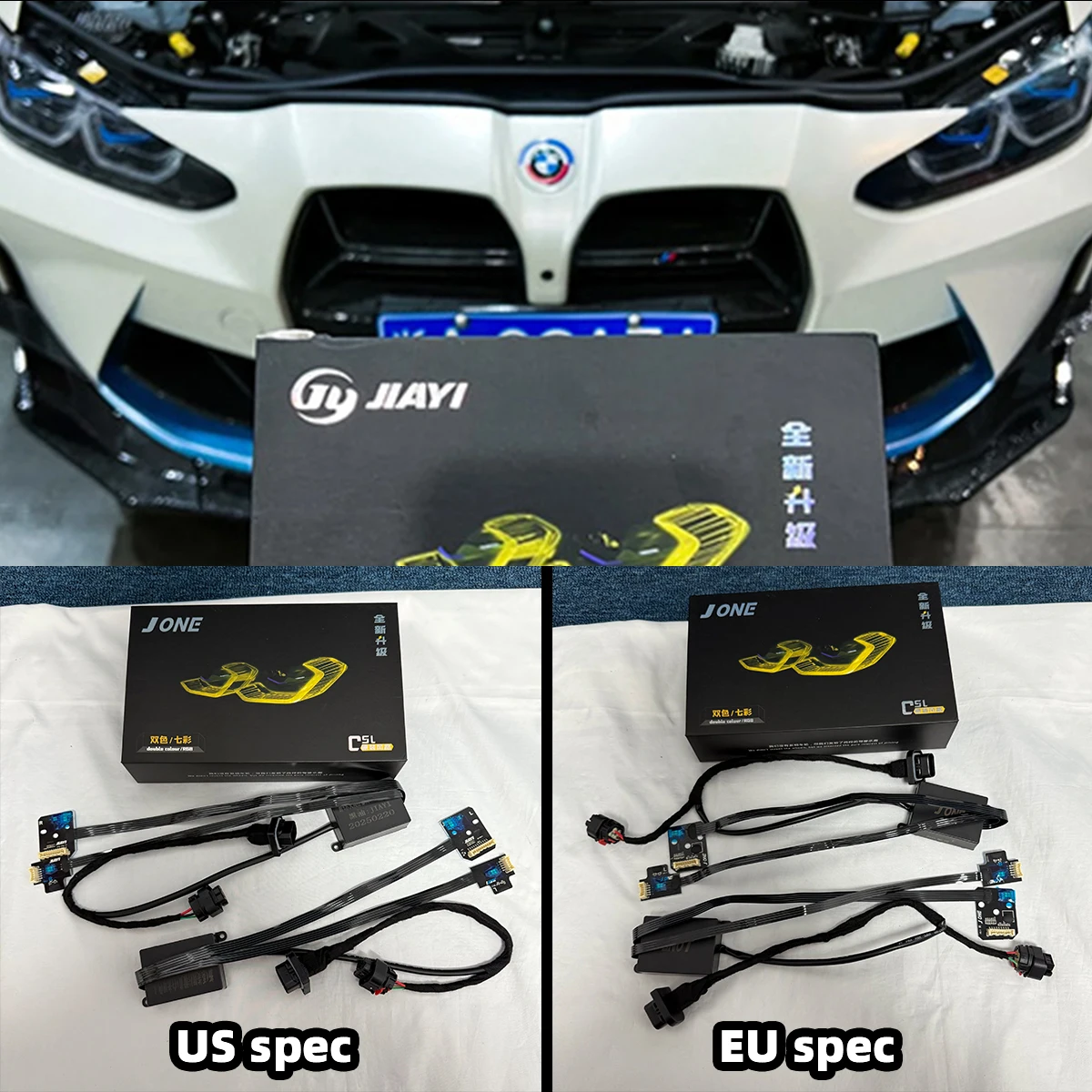 Для BMW 4 серии M3 M4 G22 G23 G26 G80 G82 G83 2020-2023 Двухцветные ДХО CSL (желтыйбелый) с функцией дальнего света, Plug and Play (art.: 3920d985bc03b) - 3920d985bc03b