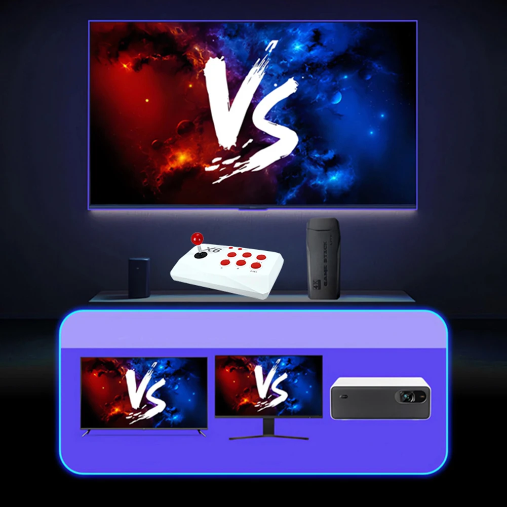 Apwikoger Аркадная Игровая Консоль 4k Со Встроенными Играми 40000 Игровой Джойстик 32/64/128