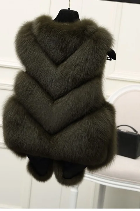 ICCLEK 2019 imitation fox fur grass new fashion fur vest women's medium length Haining Korean jacket