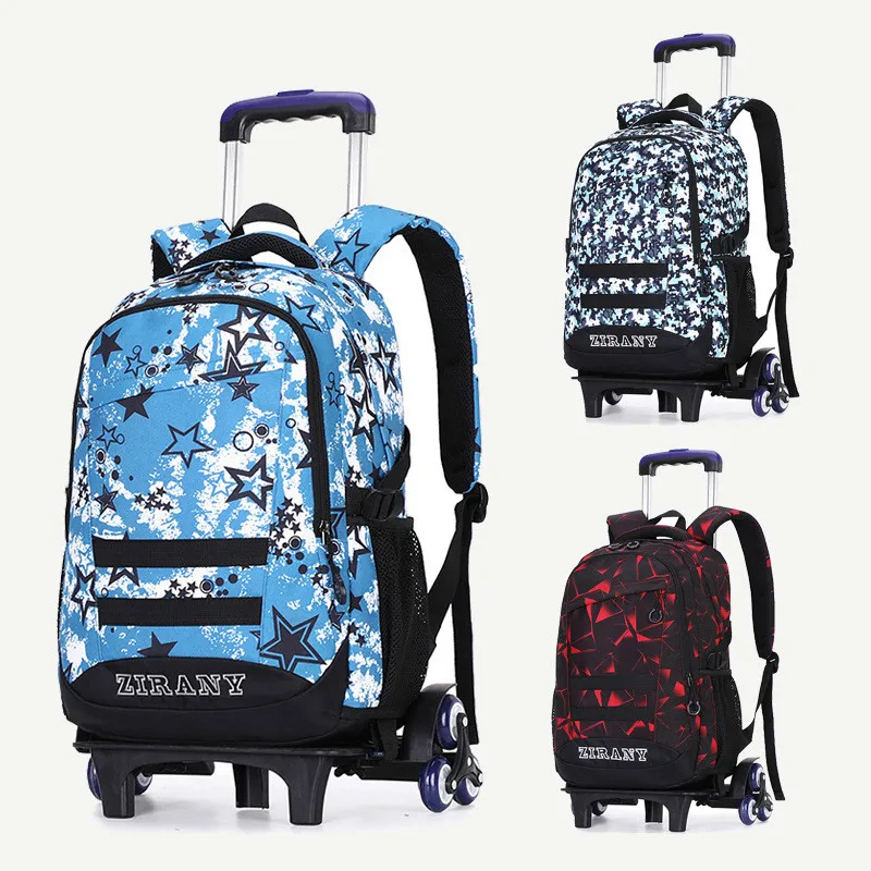 Removable Children's Trolley school Backpack Boys Girls Children School Bags 6 Wheels Primary Schoolbags kids Wheeled Backpack