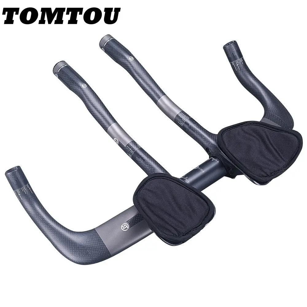 

TOMTOU Full 3K Carbon TT Handlebar Sets Bicycle TT Bars Rest Handlebar Aerobar Bike XXX Parts 380/400/420/440/460mm