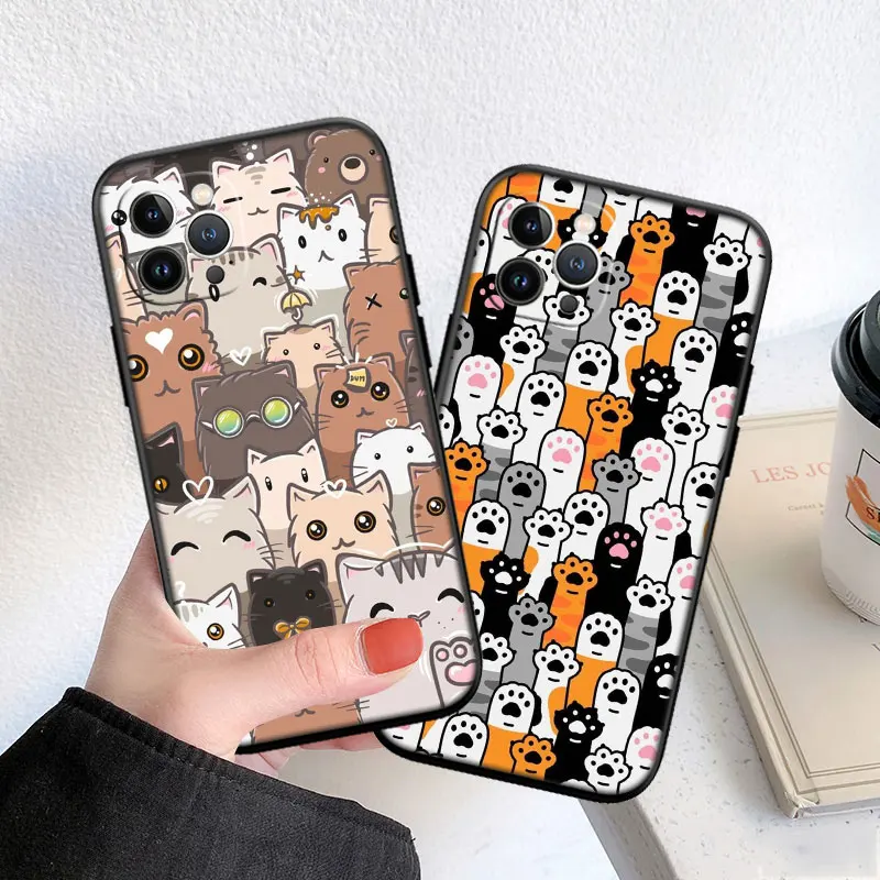 Фото Чехол для телефона MI9 Cat Kitten Meow Soft Shell для iPhone 16 15 14 13 12 Pro Max Plus Mini №5