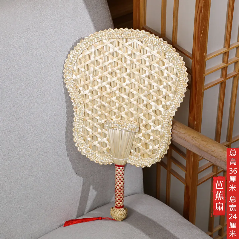 1 шт. плетеный вручную соломенный веер летний экологически чистый круглый ручной